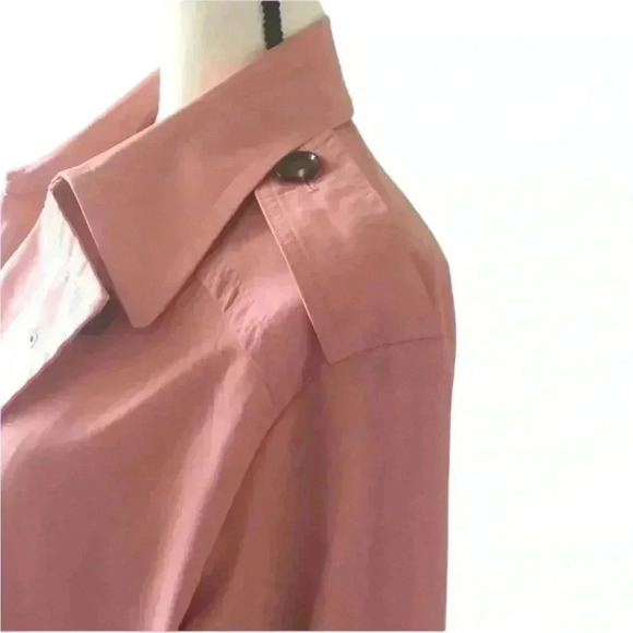 Something Navy women’s Pink Double Breasted cropped Jacket sz M botton down - Picture 6 of 9